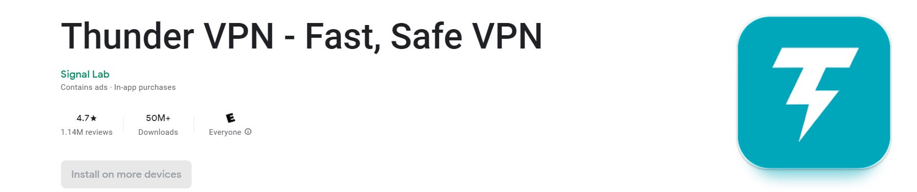 برنامج Thunder VPN - Fast, Safe VPN