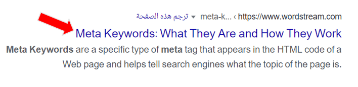 meta tag in search engine results 
