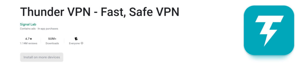برنامج Thunder VPN - Free, Super Fast VPN‏